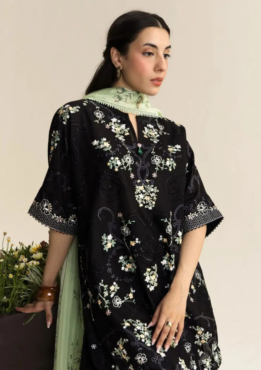 3 Pcs Women's Unstitched Embroidered Suit