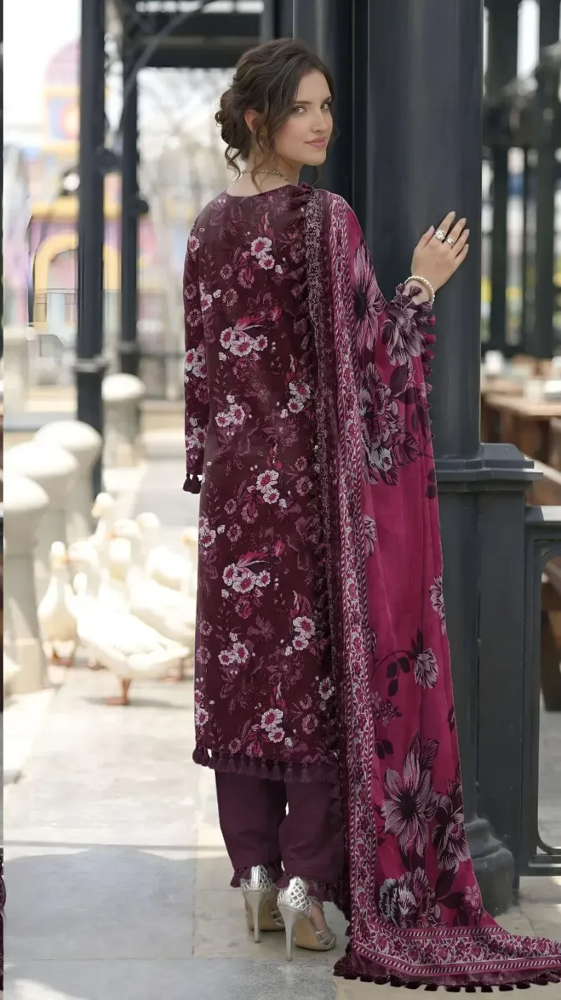 Brown Embroidered Lawn 3Pcs Set for Women - Image 2