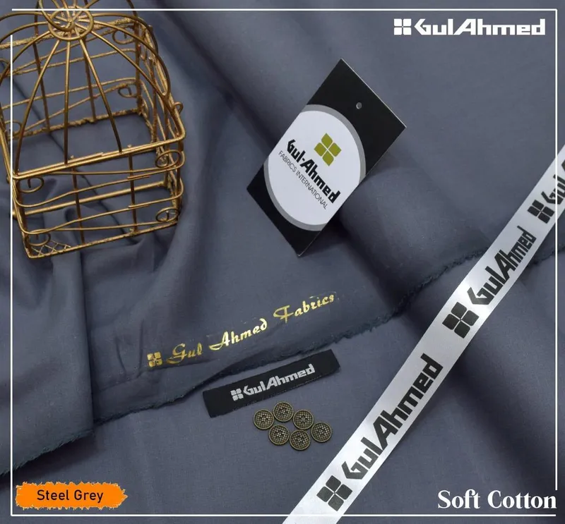 Men's Cotton Plain Suit Steel Grey Summer Pakistan
