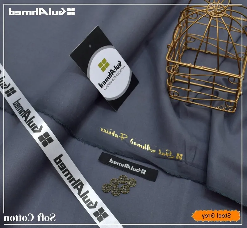 Men's Cotton Plain Suit Steel Grey Summer Pakistan - Image 3