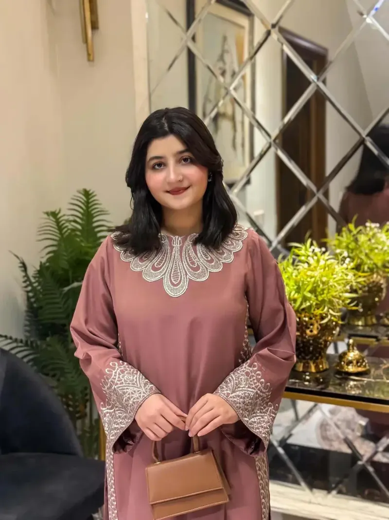 Stylish Women’s Stitched Cotton Embroidered Shirt And Trouser Set - 2 Pcs - Image 4