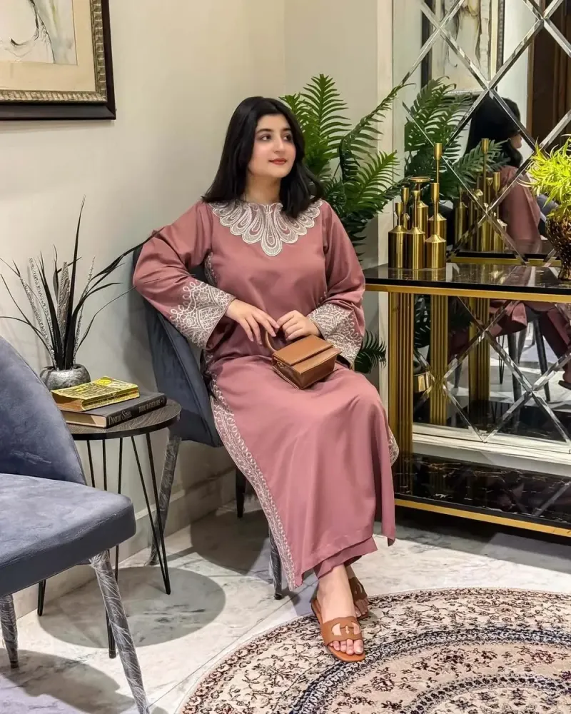 Stylish Women’s Stitched Cotton Embroidered Shirt And Trouser Set - 2 Pcs - Image 7
