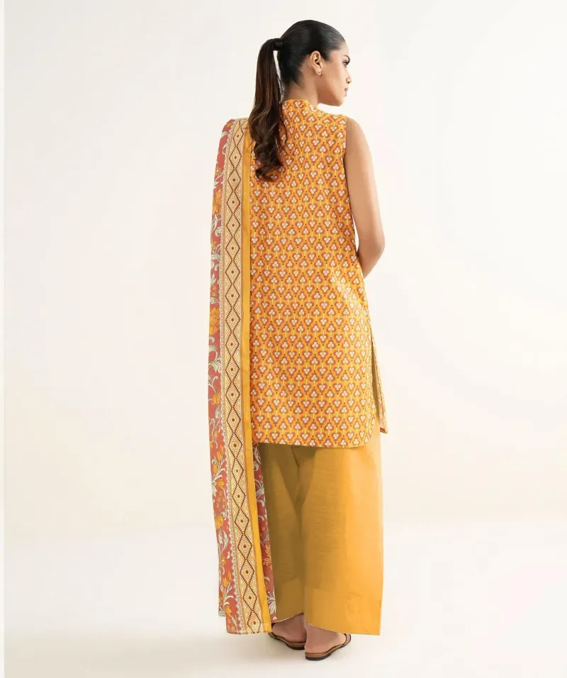 Golden Printed Dobby Lawn 3Pcs Set - Image 2
