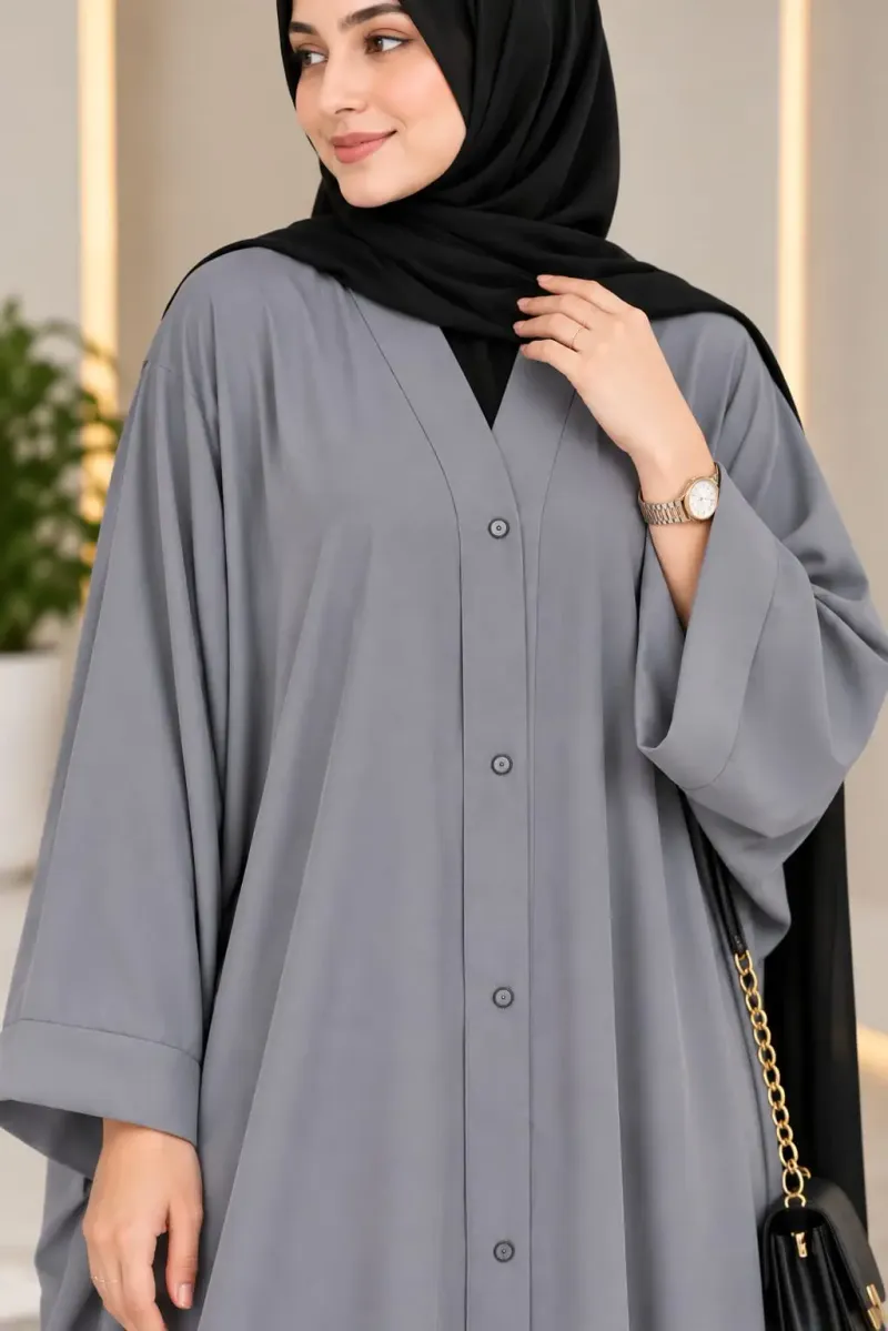 Nida Plain Classic Abaya - Image 6