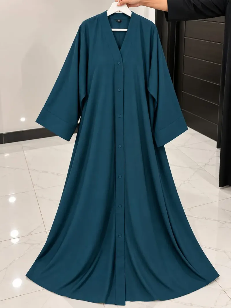 Nida Plain Classic Abaya - Image 10