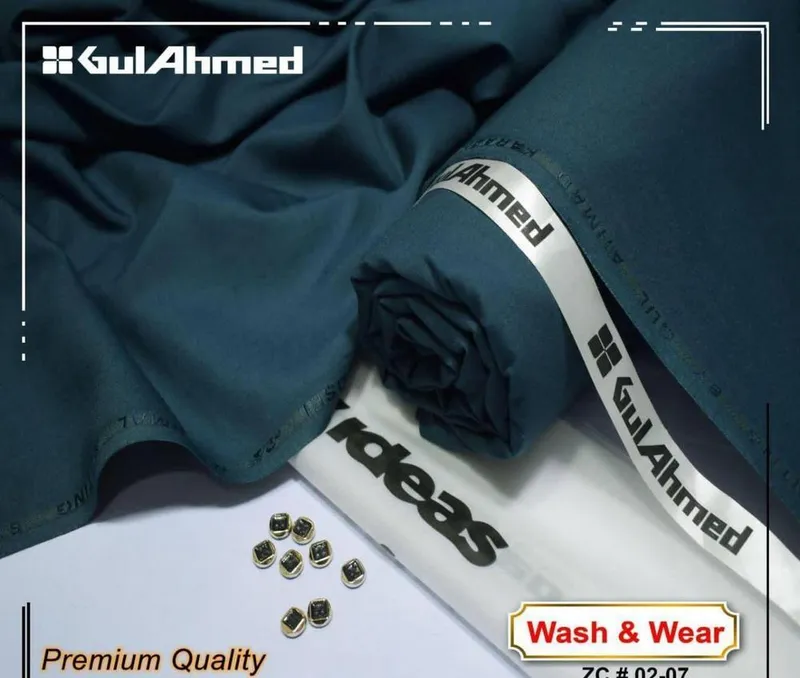 GulAhmed Wash & Wear Blue Suit for Men
