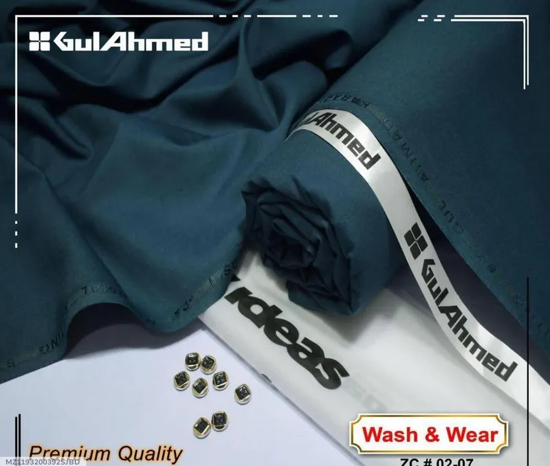 GulAhmed Wash & Wear Blue Suit for Men - Image 4