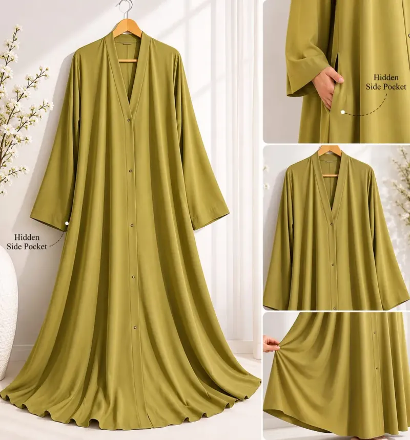 Georgette Plain Full Abaya - Image 4