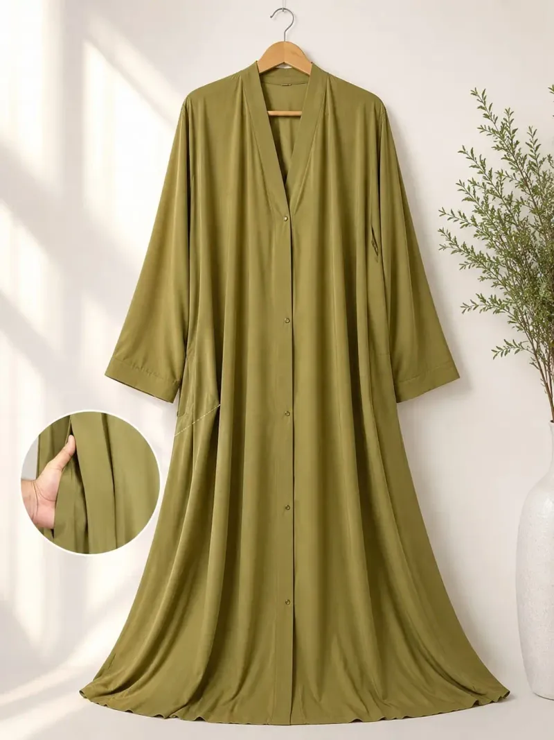 Georgette Plain Full Abaya - Image 5