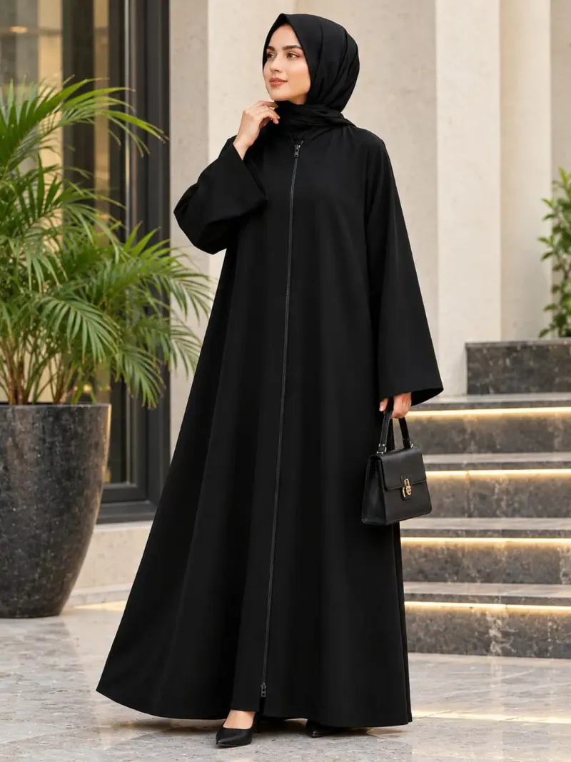 Nida Plain Full Abaya - Image 2