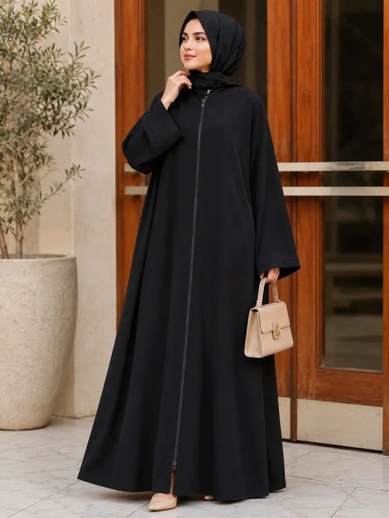 Nida Plain Full Abaya - Image 4