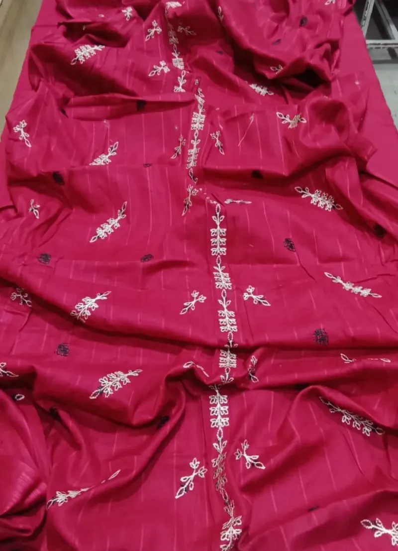 Maroon Embroidered Lawn 3Pcs Set for Women - Image 3