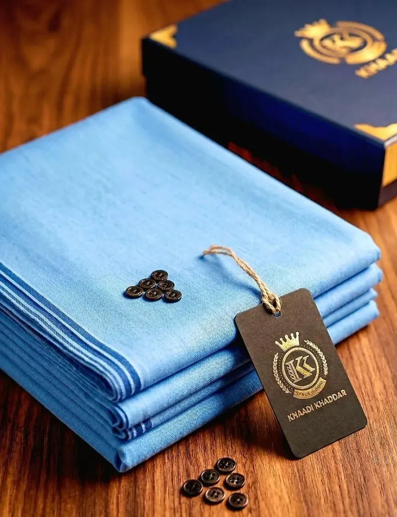 Men's Unstitched Wash & Wear Blue Suit Fabric