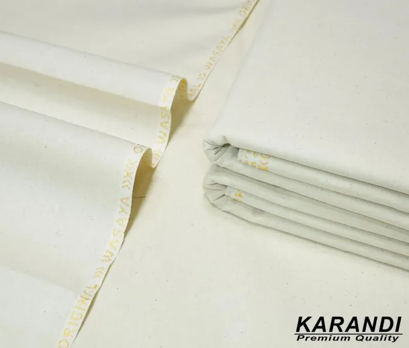 Karandi Plain Suit Off-White Winter Wear Premium Quality - Image 2
