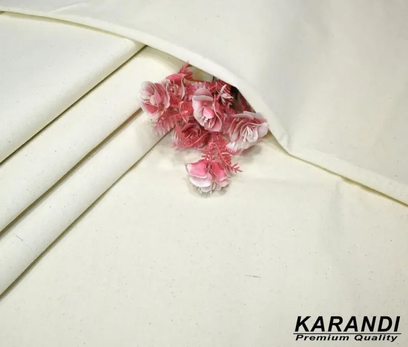 Karandi Plain Suit Off-White Winter Wear Premium Quality - Image 3