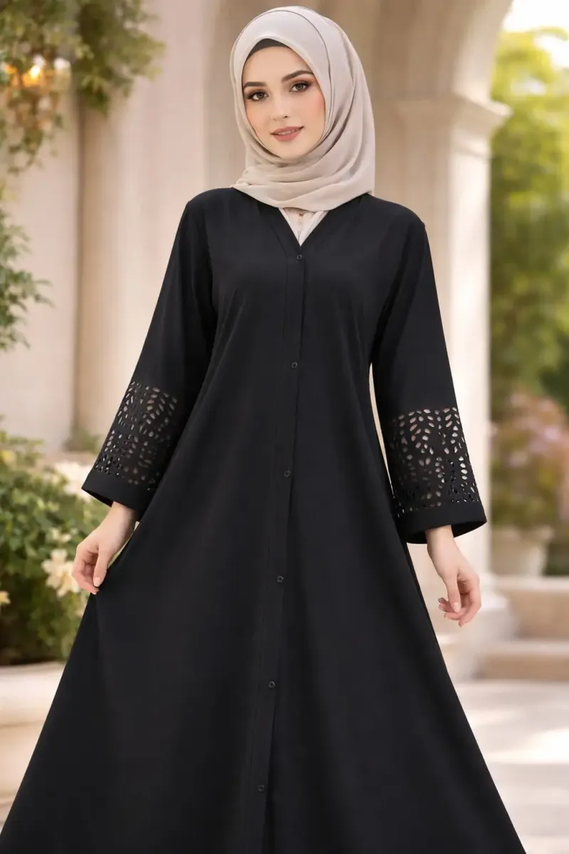 Georgette Plain Full Abaya - Image 4