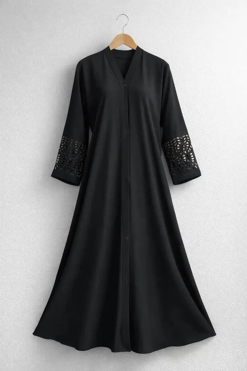 Georgette Plain Full Abaya - Image 6