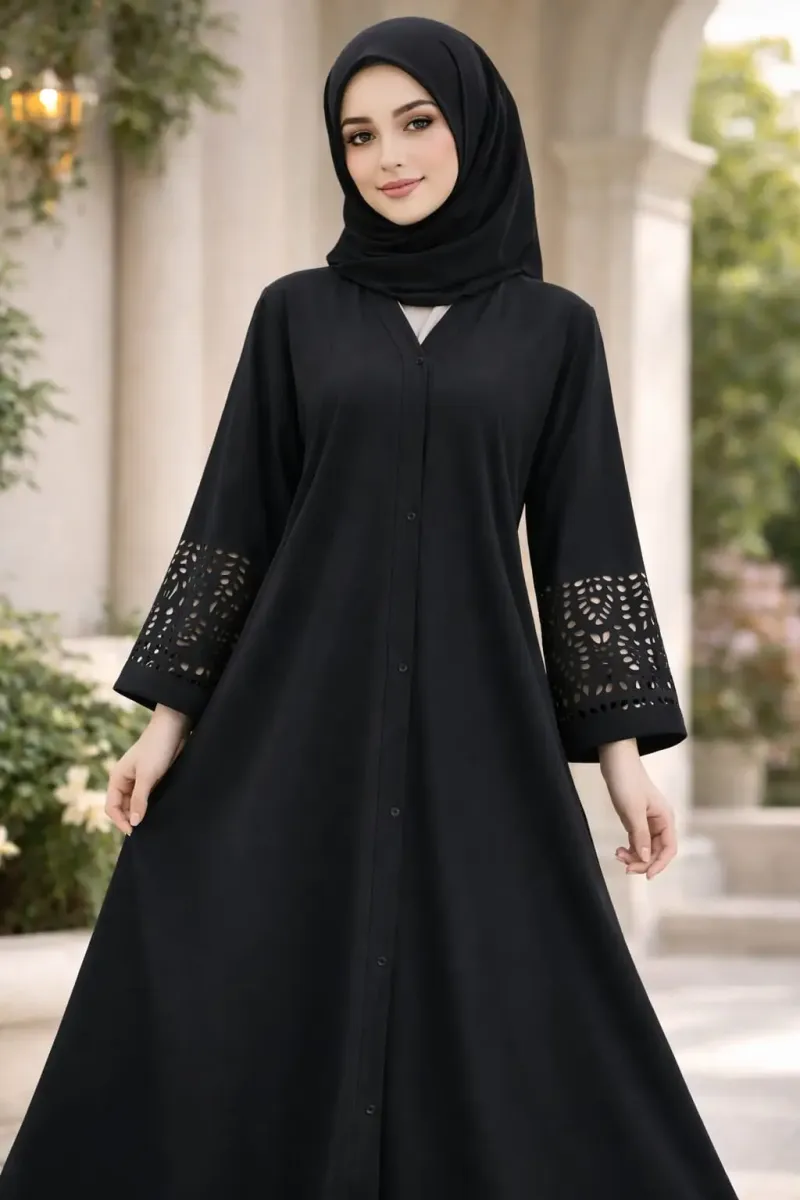 Georgette Plain Full Abaya - Image 8
