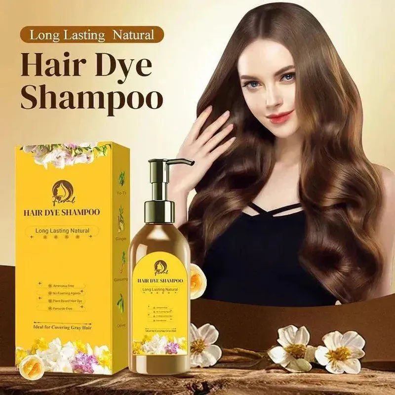 Hair Dye Shampoo Long Lasting Natural Brown