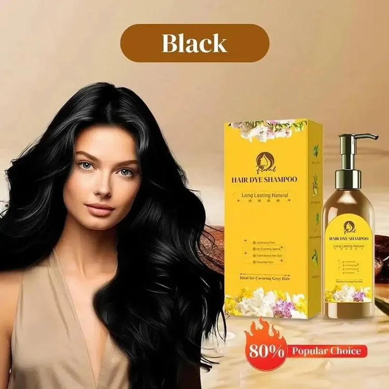 Hair Dye Shampoo Long Lasting Natural Brown - Image 3