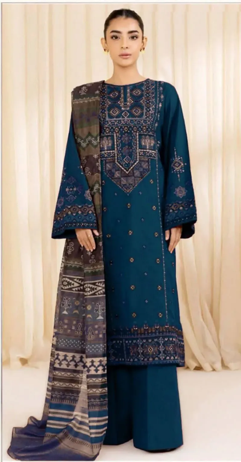 3-Piece Embroidered Lawn Suit for Eid & Weddings - Image 2
