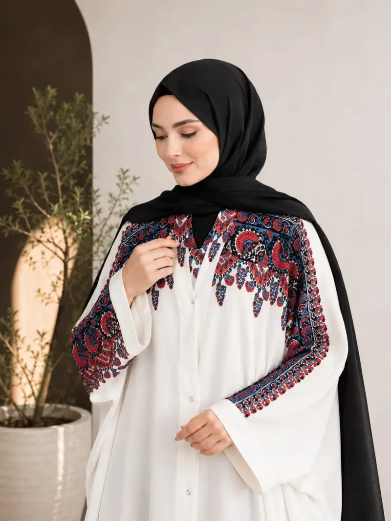 Georgette Printed Classic Abaya - Image 3