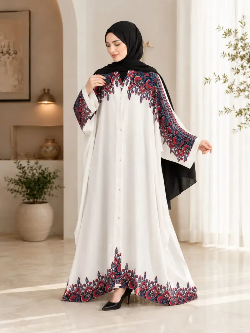 Georgette Printed Classic Abaya - Image 4