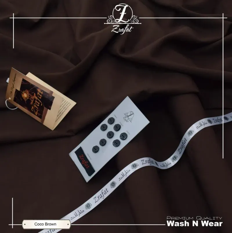 Men's Wash & Wear Plain Suit Brown - Image 2