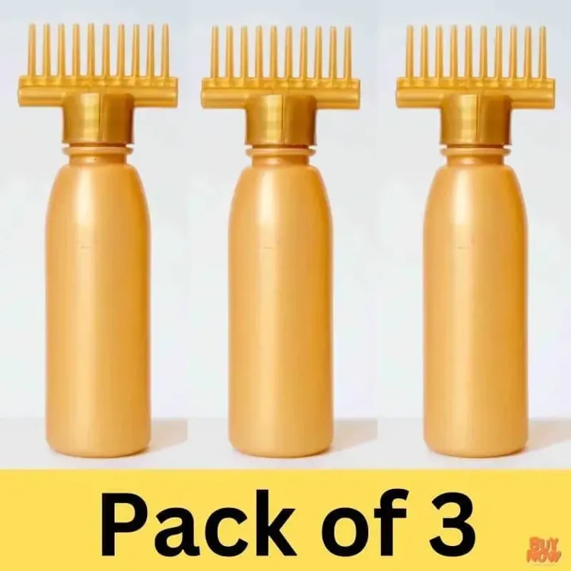 Golden Hair Oil Applicators Pack of 3 ABS Plastic