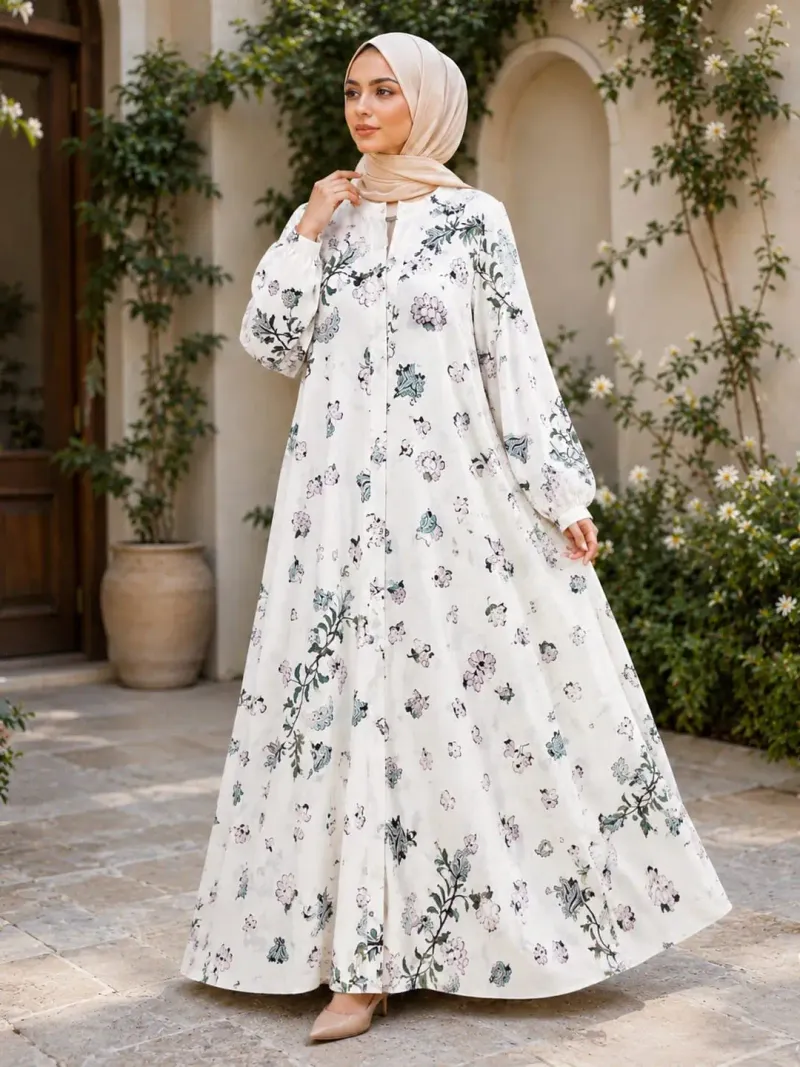 Georgette Printed Classic Abaya - Image 3