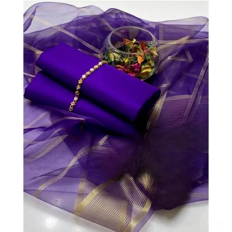 Purple Katan Silk 3-Piece Suit for Women - Image 2