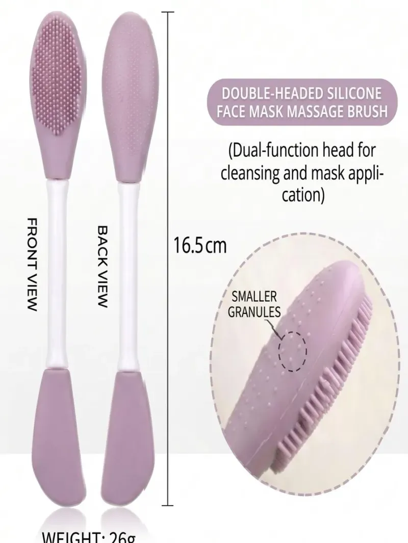 Double Headed Silicone Face Mask Brush Lavender - Image 5