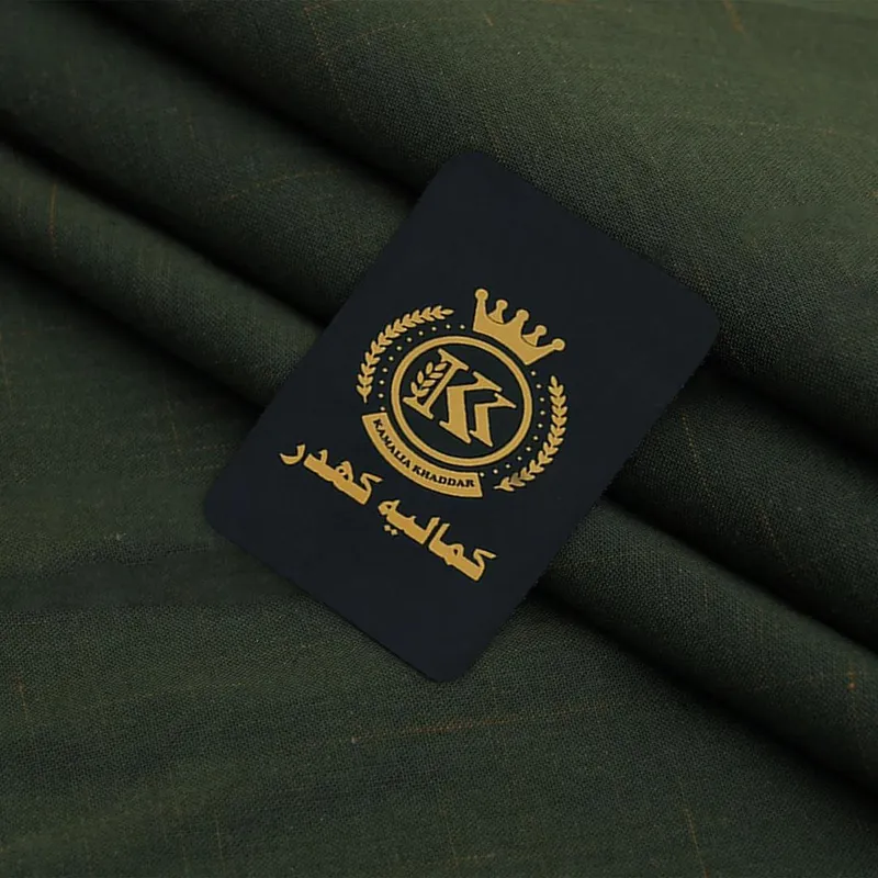 Men's Premium Cotton Suit Fabric Green Striped Border Winter - Image 3