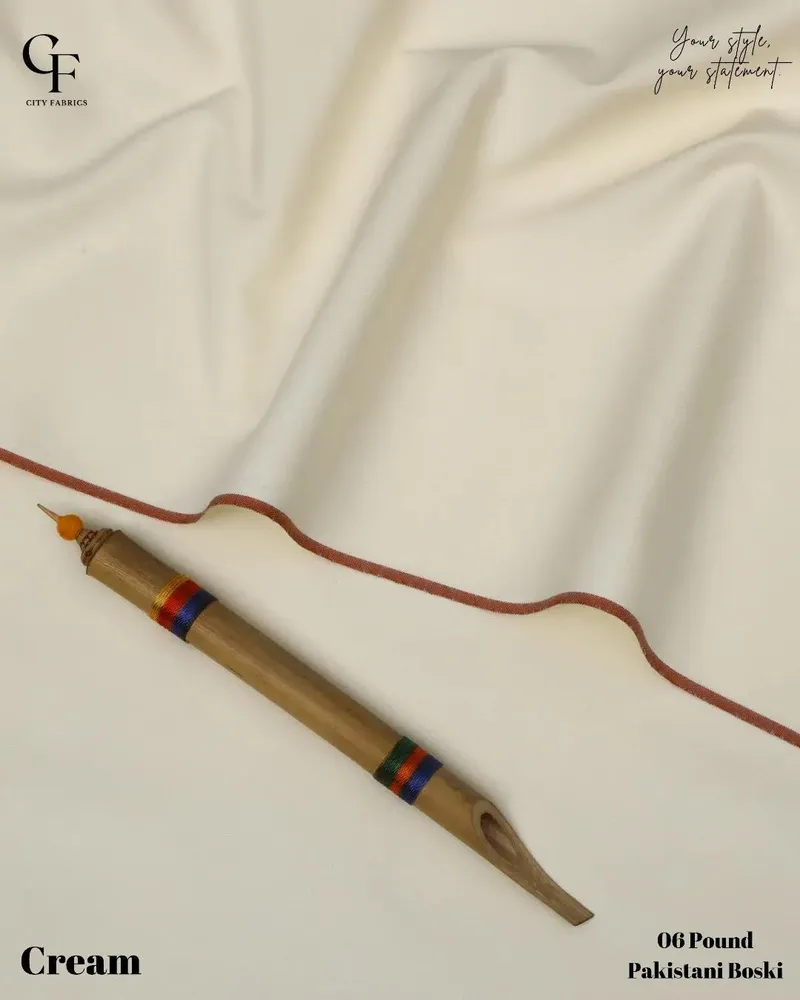 Cream Boski Fabric for Men Wedding Office Wear - Image 2
