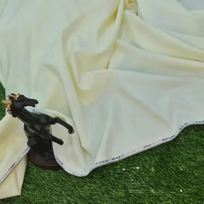 Cream Boski Fabric for Men Wedding Office Wear - Image 3