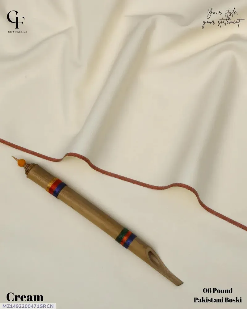 Cream Boski Fabric for Men Wedding Office Wear - Image 4