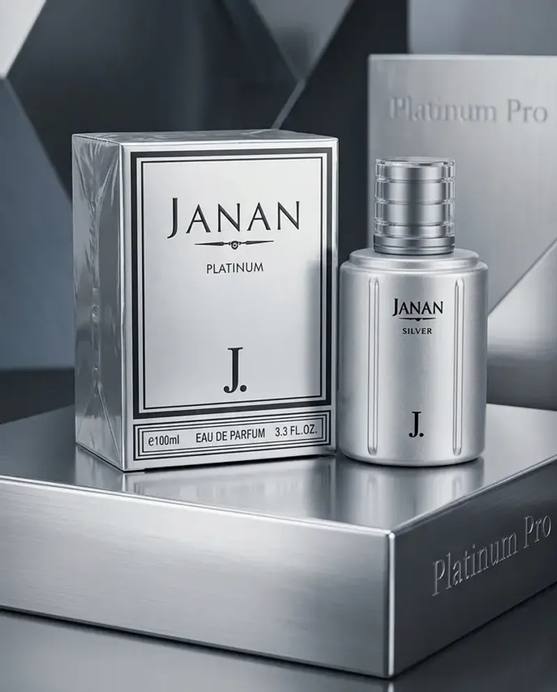 Janan Platinum by J. (100ml) Modern Citrus, Spicy & Incense Men's Perfume - Image 2