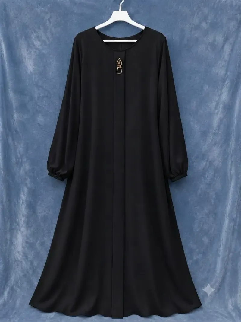 Nida Plain Classic Abaya - Image 3