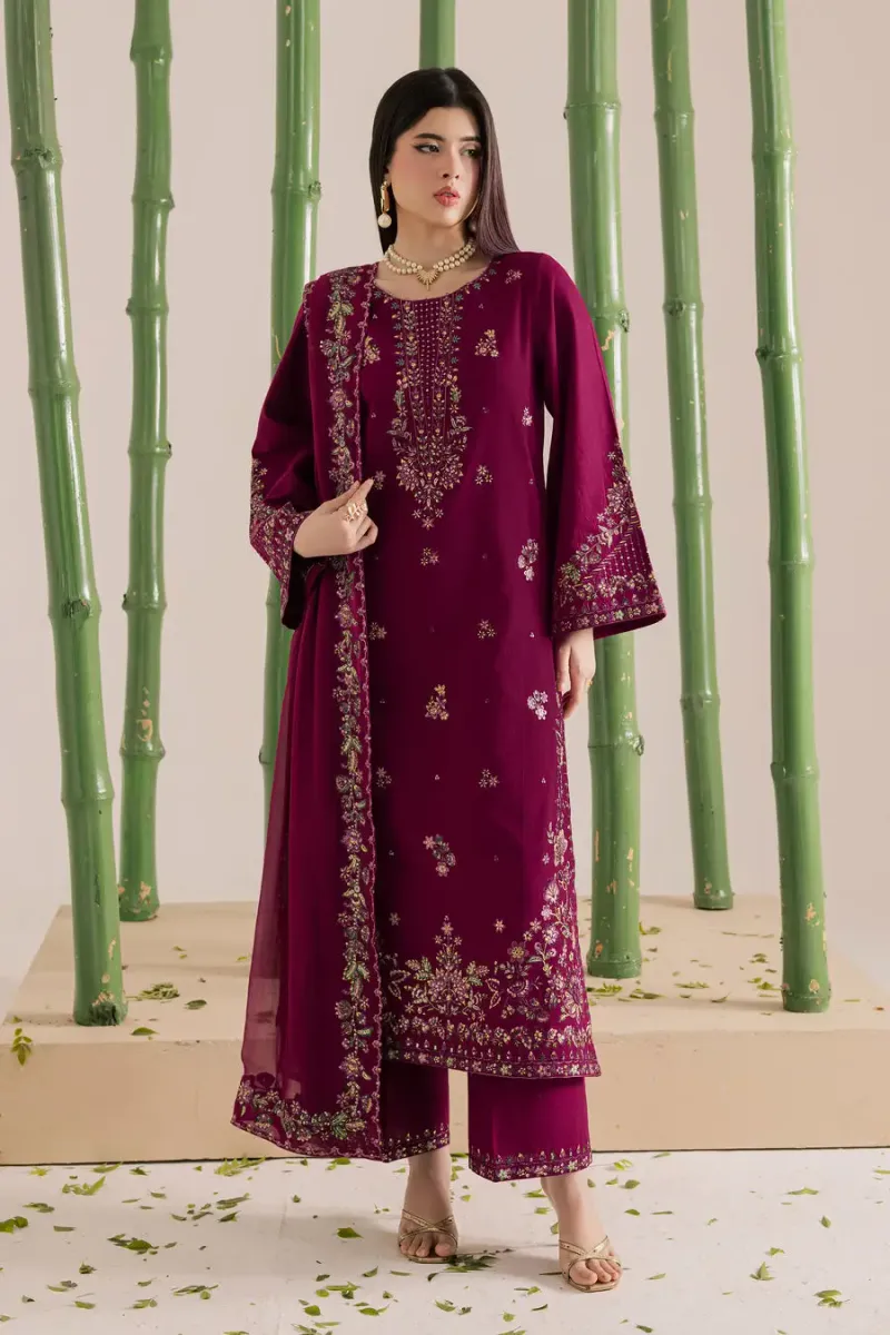 3 Pcs high demand winter collection Women's Unstitched full heavy Embroidered Suit - Image 3
