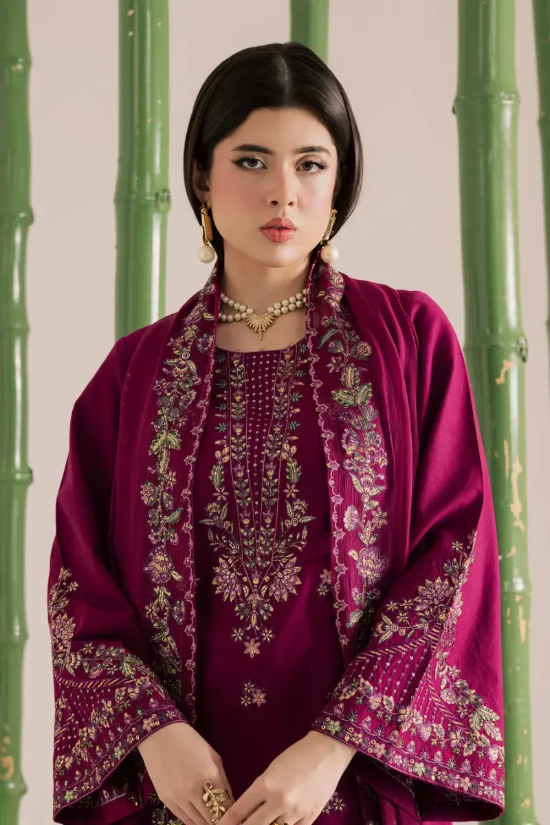 3 Pcs high demand winter collection Women's Unstitched full heavy Embroidered Suit - Image 4