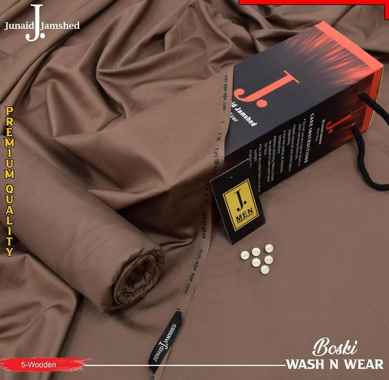 Men's Wash & Wear Plain Brown Suit Premium Quality - Image 2