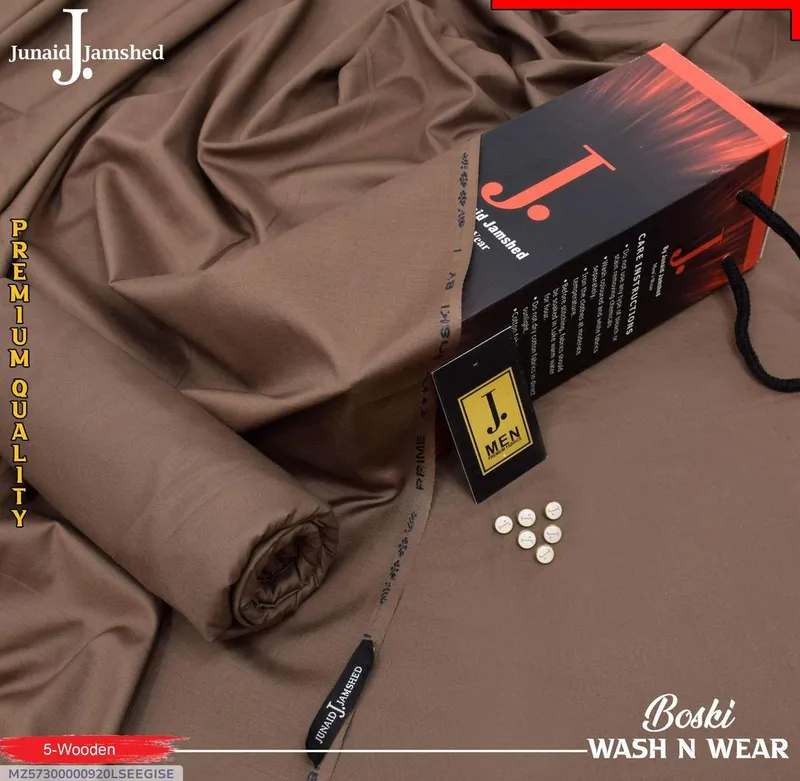 Men's Wash & Wear Plain Brown Suit Premium Quality - Image 4