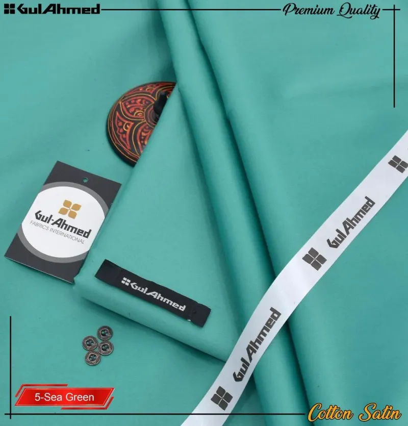 Unstitched Cotton Sotton Suit Turquoise for Men Winter - Image 2