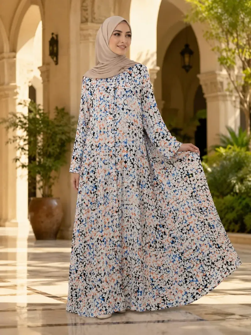 Georgette Printed Classic Abaya - Image 3