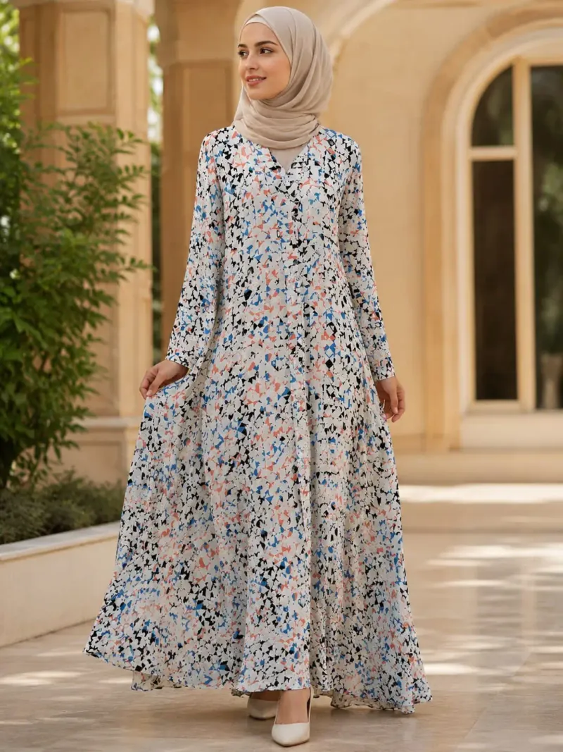 Georgette Printed Classic Abaya - Image 4