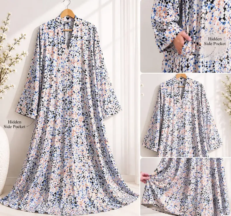 Georgette Printed Classic Abaya - Image 5