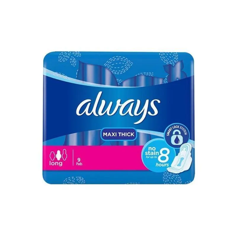 Always Maxi Thick Cotton Sanitary Pads Blue Pink - Image 2